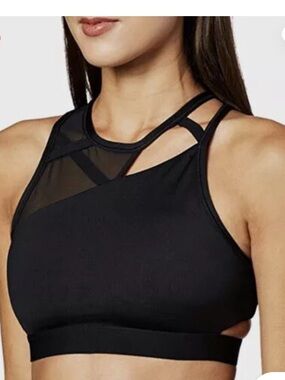 Nike Dri-FIT Mesh Cutout Sports Bra Black Size Small